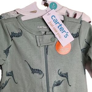 MWT Carter's‎ 3M Just One You Baby Dinosaur Bodysuit 2-Pack Two Way  Zipper